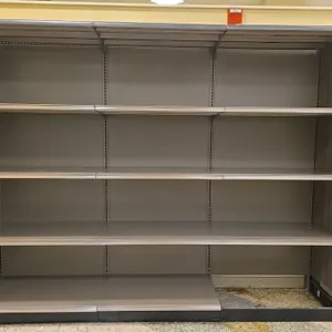 9' Wall shelving (gray) with laminate wood sides, 24" base/86"h