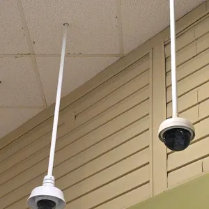 Rights to hanging security globes in building