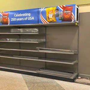 20' Wall shelving (gray) with 22" base and 86"h