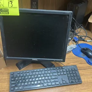Computer peripheral and power backup lot. Includes (1) Dell 18" monitor, (1) Acer V176L monitor, (1) Logitech keyboard, (1) standard black keyboard, (