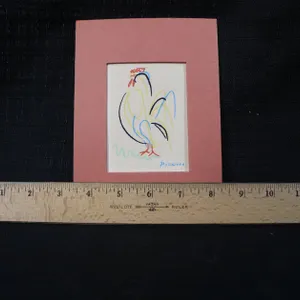 Pablo Picasso "Rooster II," Signature Printed As Part Of The Image, World Classics Label, By World Classics Inc, Bay Shore, New York