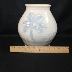 Cannon Pottery, Ripley, Illinois, Signed Stoneware Vase, 9 Inches Tall With 5 Inch Mouth