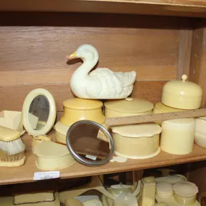 Vintage Celluloid Dresser Boxes, Mirror, And More