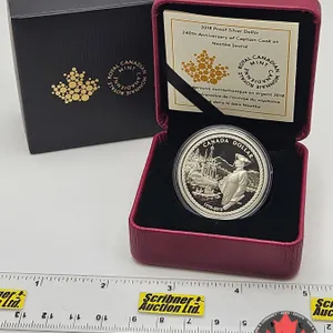 RCM 2018 Proof Silver Dollar : 240th Anniversary of Captain Cook at Nootka Sound (COA #7953) (99.99%