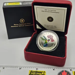 RCM Canada 2007 : 25-Cent Coin : Ruby-Throated Hummingbird (COA #8296)