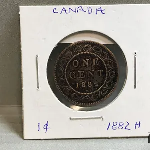 1882 H Canada Large 1 Cent Coin
 UNRESERVED