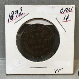 1892 Canada Large 1 Cent Coin
 UNRESERVED
