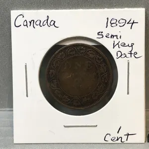 1894 Canada Large 1 Cent Coin
 UNRESERVED