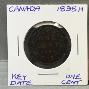 1898 H Canada Large 1 Cent Coin - Key Date
 UNRESERVED