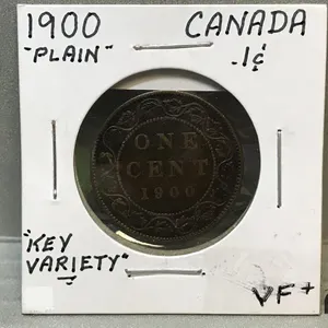 1900 Plain Canada Large 1 Cent Coin
 UNRESERVED