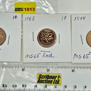 Canada One Cent (3): - 1983 (Consignor Note: Red) - 1988 (Consignor Note: Red) - 1994 (Consignor Not