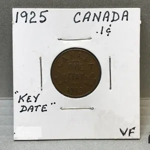 1925 Canada 1 Cent Coin
 UNRESERVED