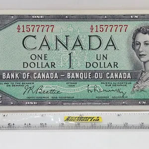 Canada $1 Bill 1954 : Beattie/Rasminsky #AZ1577777