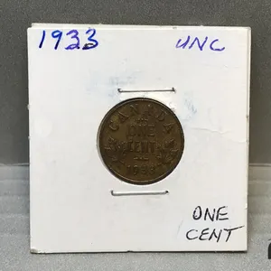 1933 Canada 1 Cent Coin
 UNRESERVED