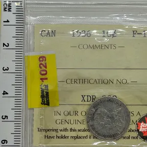 Canada Ten Cent 1936 : ICCS Cert F-12