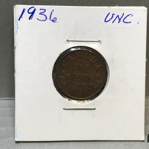 1936 Canada 1 Cent Coin
 UNRESERVED