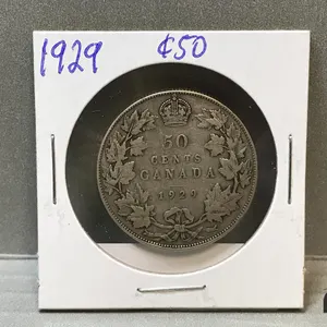 1929 Canada 50 Cent Coin
 UNRESERVED