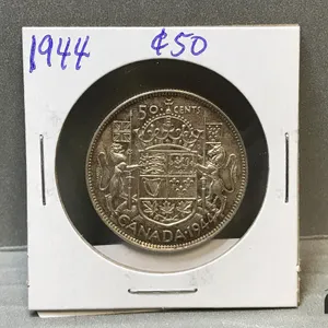 1944 Canada 50 Cent Coin
 UNRESERVED