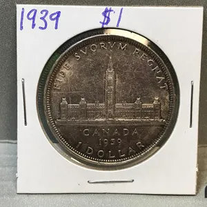 1939 Canada Silver 1 Dollar Coin
 UNRESERVED