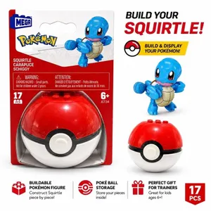NEW POKEMON MEGA SQUIRTLE POKE BALL BUILD SET