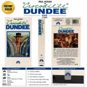NEW VHS "CROCODILE DUNDEE" PAUL HOGAN 1986