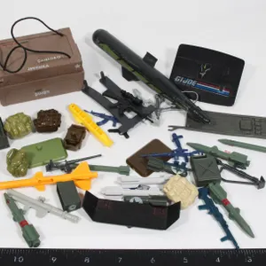 G.I. JOE PARTS LOT. BOMBS, BACKPACKS, WEAPONS,