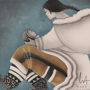 Germaine Arnaktauyok, framed limited edition aquatint titled "Quiet Time", pencil signed by artist, 