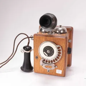 Automatic Electric Company oak cased wall phone circa 1910