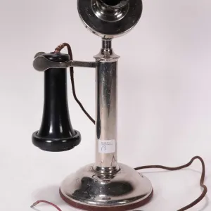 Vintage Northern Electric nickel plated candlestick phone circa 1890-1940