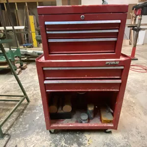 WATERLOO 2PC RED MOBILE TOOL CHEST WITH ASSORTED TOOL CONTENTS APPROX 26.5"W X 14"D X 44"H