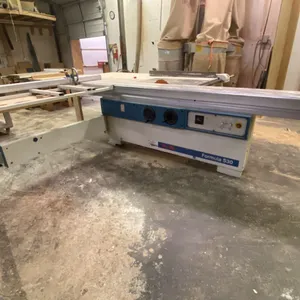 MINI MAX FORMULA S30 INDUSTRIAL SLIDING SAW & SMALL CABINET WITH EXTRA BLADES & TOOLS