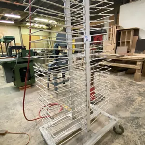 WHITE MOBILE MATERIAL RACK APPROX 38"W X 25"D X 74"H