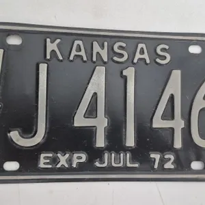 1972 Kansas License Plate