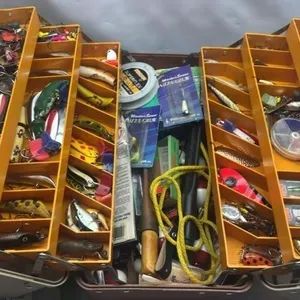 Vintage Fenwick Tacklebox full of fishing lures et