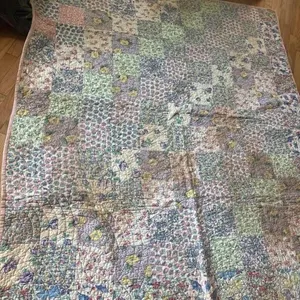 6ftx4ft quilt stained and patched hand stitched