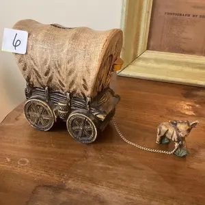 Vintage wagon piggy bank