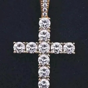 New GLD | Diamond Cross Vermeil Pendant - 18k Gold Plated Over 925 Sterling Silver w CZ Stones | Retails for $192!