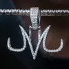 New GLD | Majin Pendant (no chain)-  14k White Gold Plated w CZ stones | Retails for $123!