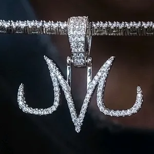 New GLD | Majin Pendant (no chain)-  14k White Gold Plated w CZ stones | Retails for $123!