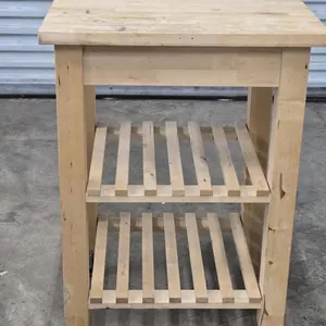 23.5x13.5x19.5 Solid Wood Cart w/Front Wheels