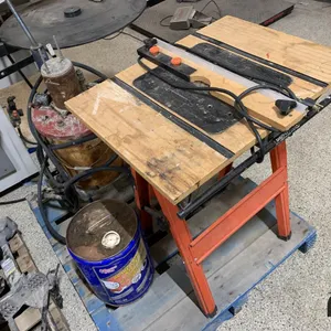 Table Saw, Partial Pail of Brake Kleen & Grease Cart
 UNRESERVED