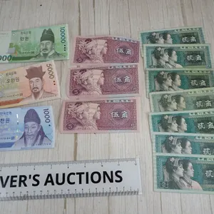World Paper Money Lot - South Korean 1000-10000 Won, China 2 & 5 Jiao Group