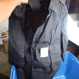 NWT US Military All-Weather Trench Coat 40R Black Bundle W/ OCP Cap & Beret