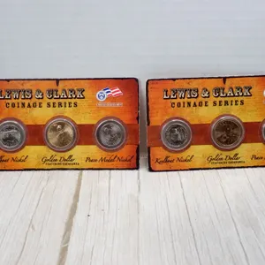 Lot of 2 US Mint Lewis & Clark Coinage Series Sets Sacagawea Dollar Westward Journey
