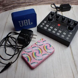 Portable Audio Bundle: JBL GO 2 Bluetooth Speaker, Sound Mixer Board, & Power Bank