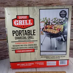 Expert Grill Portable Charcoal Grill 138 Sq In Cooking Area New in Box Black