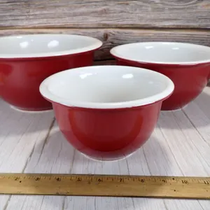Corelle Coordinates Red Stoneware Nesting Mixing Bowls Set of 3 - 3qt, 2qt, 1qt