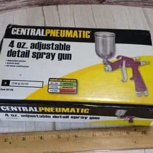 Central Pneumatic 4 oz Adjustable Detail Spray Gun - Item 92126 New in Box Purple