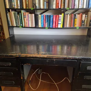 Old Wood Desk w/Top Shelf