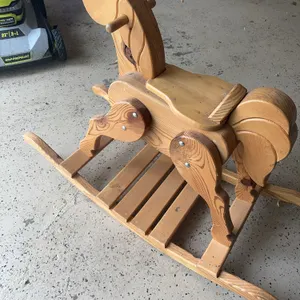 Custom-made wood rocking horse